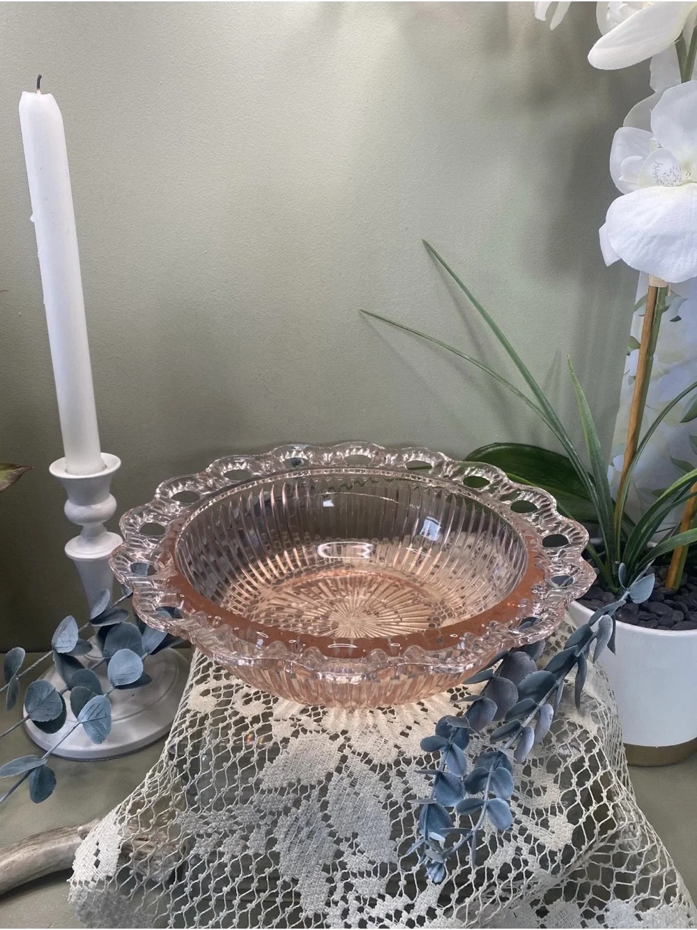 🌸 Vintage Hocking Glass Old Colony Pink Depression Glass Bowl 🌸